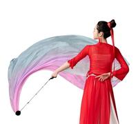 Flag De Seda POI - Streamer Agradecido Flow Arts, Accesorio De Pelota POI Multicolor | Elegante Espana De Baile Del Vientre Vela, Cinta Larga De Seda Brillante Para El Arte De Rendimiento, Culto