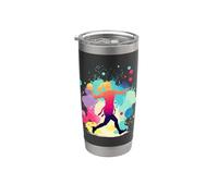 Flag Football Graphic, Niñas y Mujeres | Flag Football Vaso térmico de acero inoxidable de doble pared