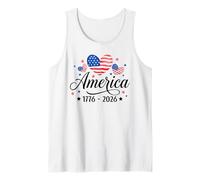 Flag Heart 1776-2026 250th Birthday USA Camiseta sin Mangas