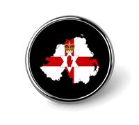 Flag Map of Northern Ireland Round Lapel Pins Decorative Metal Brooches Funny Button Badge for Clothing Bag Hat Gifts