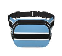 Flag of Botswana - Riñonera cuadrada de doble capa con correa ajustable para actividades al aire libre, color negro, talla única, Black, Talla única