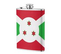 Flag of Burundi - Botella de viaje de cuero de 8 onzas, termo de acero inoxidable para bebidas, contenedor a prueba de fugas
