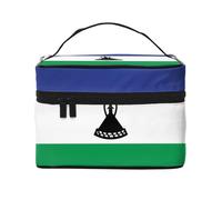 Flag of Lesotho - Bolsa de maquillaje portátil de viaje (9 x 6.5 x 6.2 pulgadas), bolsa de maquillaje de gran capacidad para mujeres, bolsa de maquillaje grande para niñas, color negro, talla única
