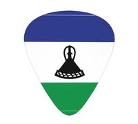 Flag of Lesotho - Púas de guitarra estampadas, paquete de 12 púas delgadas, medianas y pesadas para guitarra acústica, bajo, guitarra eléctrica