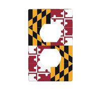 Flag of Maryland - Kit de placa de pared de doble cara, cubierta de toma de corriente, tamaño estándar: 4.50 x 2.76 pulgadas
