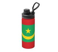Flag of Mauritania - Hervidor deportivo aislado de 18 onzas, botella de agua para bebidas frías y calientes, perfecta para viajes, senderismo, camping