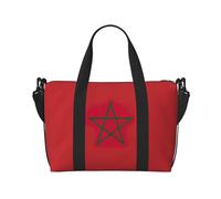Flag Of Morocco - Bolsa de viaje para mujer, bolsa de mano grande para fin de semana, bolsa de entrenamiento para gimnasio, bolsa de hospital para mamá, Black, Talla única