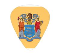 Flag of New Jersey - Púas de guitarra (12 unidades, grosor surtido, 0,46 mm, 0,71 mm, 0,96 mm, delgadas, medianas, pesadas, para guitarra acústica y ukelele)