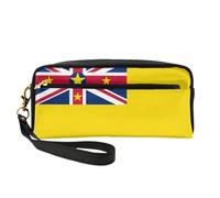 Flag of Niue - Neceser pequeño para maquillaje, estuche de doble cara de piel sintética