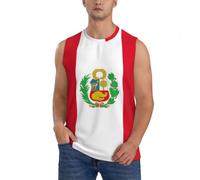 Flag of Peru Activewear - Chaleco sin mangas para hombre, para ejercicio diario, atuendo casual, Negro, XXL