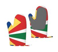 Flag of Seychelles - Guantes de silicona para horno, un par de guantes antideslizantes para el hogar, cocina, al aire libre, barbacoa, pan