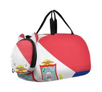 Flag Of Sint Maarten - Bolsa de lona para niños, con compartimento para zapatos, multifuncional, para viajes, deportes, viajes