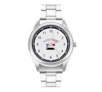 Flag of South Yemen - Reloj casual para hombre con correa de acero inoxidable, aleación de cuarzo, reloj de pulsera