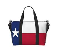 Flag of Texas - Bolsas de viaje versátiles para artículos personales para mujer, espaciosas bolsas de lona para viajes, bolsas de gimnasio para hombres, Negro -, Talla única