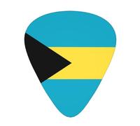 Flag of the Bahamas Prints - Juego de 12 púas de guitarra con 3 grosores diferentes, adecuadas para guitarras eléctricas y acústicas
