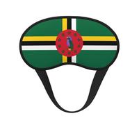 Flag of The Commonwealth of Dominica - Máscara de dormir cómoda de satén con borde negro para bloquear la luz y dormir reparador