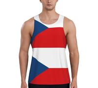 Flag of The Czech Republic - Camiseta sin mangas para hombre, de secado rápido, ajuste holgado, para correr, entrenar, Negro, L