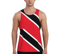 Flag of Trinidad and Tobago - Camiseta sin mangas para hombre, de secado rápido, ajuste holgado, para correr, entrenar, Negro, M