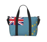 Flag of Tuvalu - Bolso de mano para mujer, bolso de mano informal con cremallera, adecuado para el trabajo, viajes, fitness, viajes, color negro, talla única