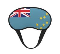 Flag of Tuvalu - Cómoda máscara de dormir de satén con borde negro para bloquear la luz y dormir reparador