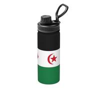 Flag of Western Sahara - Hervidor deportivo aislado de 18 onzas, botella de agua para bebidas frías y calientes, perfecta para viajes, senderismo, camping
