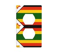 Flag of Zimbabwe - Kit de placa de pared de doble cara, cubierta de toma de corriente, tamaño estándar: 11,4 x 7,9 cm