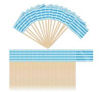 Flag Picks - 2.56x0.98x1.38 Inches Oktoberfest Toothpick Bavarian Flag Picks,Bavarian Food Stick Decorations 100 Piece For Dining Kitchen Cocktail Appetizers Charcuterie Yard Autumn Supplies