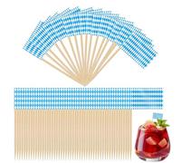 Flag Picks, Toothpick Bavarian Flags, 2.5 Inch with 100piece Oktoberfest, Party Food Picks for Cocktail, Appetizers, Kitchen Decor, Autumn Charcuterie, Home, Family Meal, Dining Table Blue White