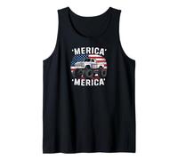 Flag Truck July Fourth July 4th Independence Day American Camiseta sin Mangas