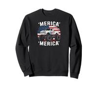 Flag Truck July Fourth July 4th Independence Day American Sudadera
