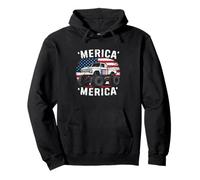 Flag Truck July Fourth July 4th Independence Day American Sudadera con Capucha