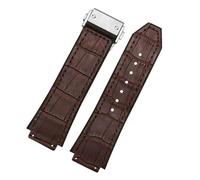 FLAGPVPAGT Cf brx Correa De Reloj Compatible Con Correas Blandas De 25 Mm X 19 Mm, Compatible Con Pulseras De Reloj De La Serie Fit For Big Bang Y Silicona.(Brown-silver)