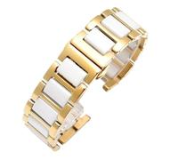 FLAGPVPAGT Correa De Reloj Acero Inoxidable 14 X 8 Mm, 16 10, 18 Y 20 12, Compatible Con Pulseras(Gold white,22-12mm)