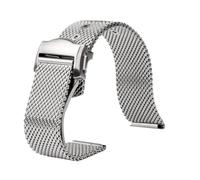 FLAGPVPAGT Correa De Reloj Acero Inoxidable Malla 20 Mm Con Hebilla Mariposa Plegable Fit For Hombre, Compatible El Seamaster 007