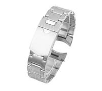 FLAGPVPAGT Correa De Reloj Acero Inoxidable Serie 316L, Compatible Con Pulseras Masculinas 22 Mm, Resistente Al Agua, Remaches(Silver,20mm)