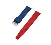 FLAGPVPAGT Correa De Reloj Caucho Fluorado 20 Mm Y 22, Pulsera Transpirable Apta Fit For Buceo Tradicional For Hombres(Red Blue,22mm)
