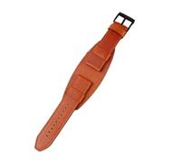 FLAGPVPAGT Correa De Reloj Con Bandeja Y Hebilla Acero Inoxidable, Hecha A Mano, 22 24 Mm, Compatible FS4656 PAM(B Light brown black,22mm)