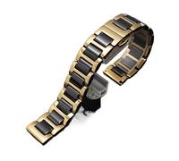 FLAGPVPAGT Correa De Reloj De 14, 15, 16, 17, 18, 19, 20, 21 Y 22 Mm, Color Blanco Y Negro, Apta Fit For Pulseras De Hombre Y Mujer.(Gold black,14mm)