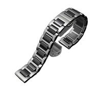 FLAGPVPAGT Correa De Reloj De 14, 15, 16, 17, 18, 19, 20, 21 Y 22 Mm, Color Blanco Y Negro, Apta Fit For Pulseras De Hombre Y Mujer.(Silver black,22mm)