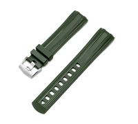 FLAGPVPAGT Correa De Reloj De Caucho Fluorado Compatible Con Pulsera De Silicona Negra, Verde Y Azul De 20 Mm.(Green-silver)