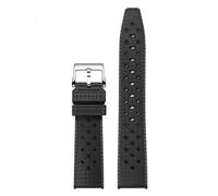 FLAGPVPAGT Correa De Reloj De Silicona De 20 Mm, Correa De Goma Suave Y Transpirable, Compatible Con Accesorios Fit For Fathoms 5008B.(Black silver)