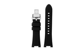 FLAGPVPAGT Correa De Reloj Silicona Caucho Compatible Con Correas Buceo H78716983 H78615335 Fit For Hombre(Black silver)