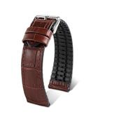 FLAGPVPAGT Correa De Silicona Fit For Reloj Compatible Con Pulseras Impermeables Base Goma 18 Mm, 20 Y 22(Grown silver B,22mm)