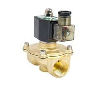 FLAGPVPAGT Electroválvula de latón impermeable IP65 1/2", 3/4", 1", 1-1/4", 2", con indicador LED potencia, 24 V, 220 y 110, normalmente cerrada(1",380VAC)