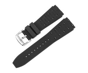 FLAGPVPAGT Reloj De Caucho Fluorado Con Ajuste De Repuesto Fit For Cronógrafo Mecánico Super B01/Super Ocean Series, Interfaz Convexa De 22/24 Mm(Black Silver B,22mm)