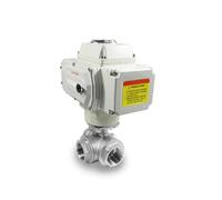 FLAGPVPAGT Válvula de bola motorizada plataforma alta 3 vías DN32, válvula eléctrica hilo femenino acero inoxidable Q911F-16P(110VAC_T TYPE)
