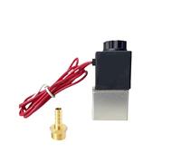 FLAGPVPAGT Válvula Solenoide de aluminio normalmente abierta, válvulas neumáticas 2 vías 1/8 ", cc 12V 24V CA 110V 220V, conector Pagoda latón 4/6/8/10/12mm(AC 110V,4mm)