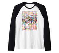 Flags of The Countries of The World Graphic Cool Designs Camiseta Manga Raglan