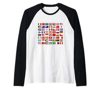 Flags of The Countries of The World Graphic Cool Designs Camiseta Manga Raglan