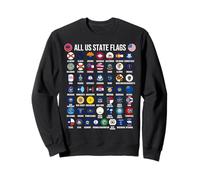 Flags of the U.S. States 50 Flags American Geography Sudadera